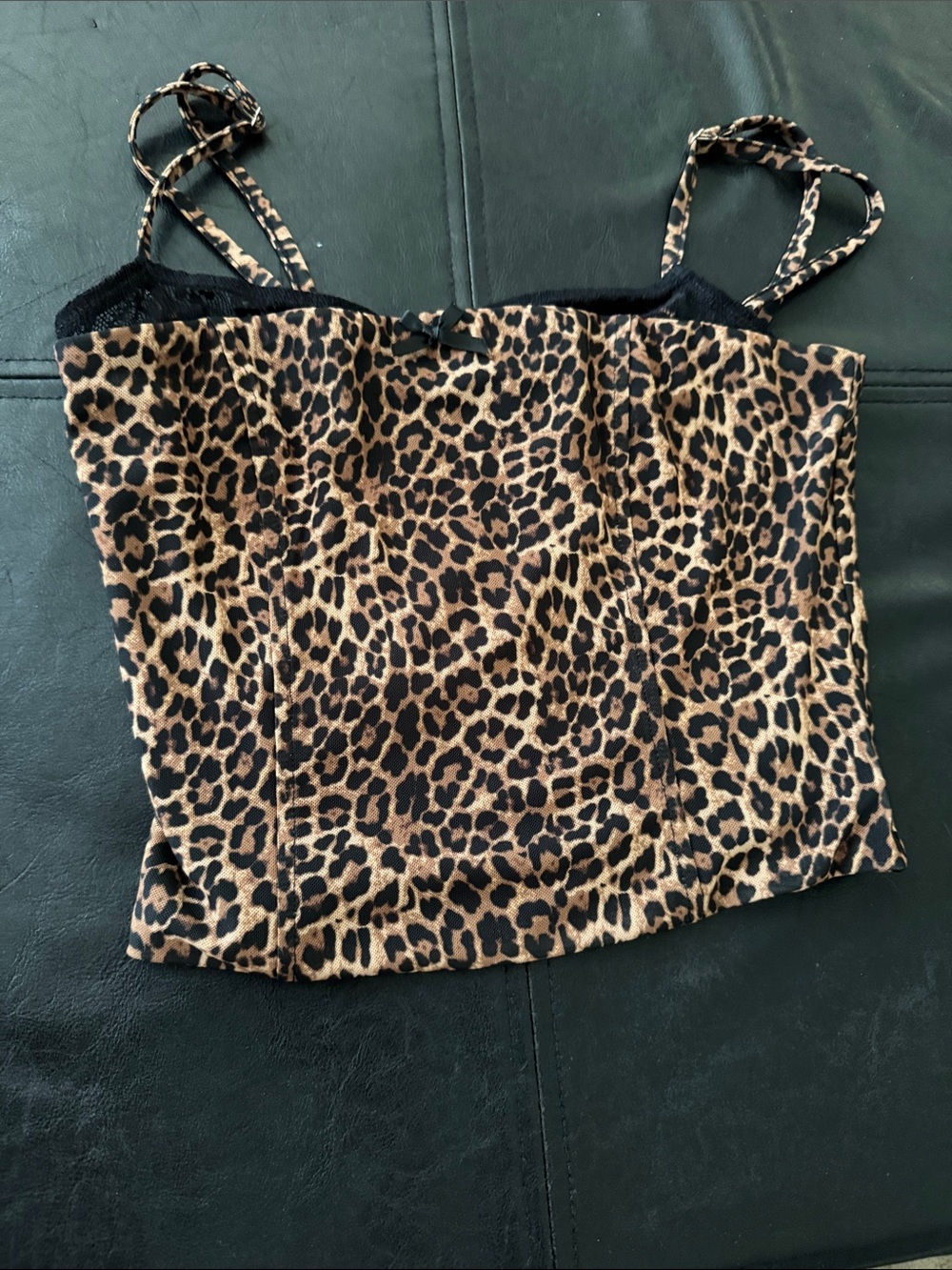 Edikted Leopard Print Cami - Tan and Black